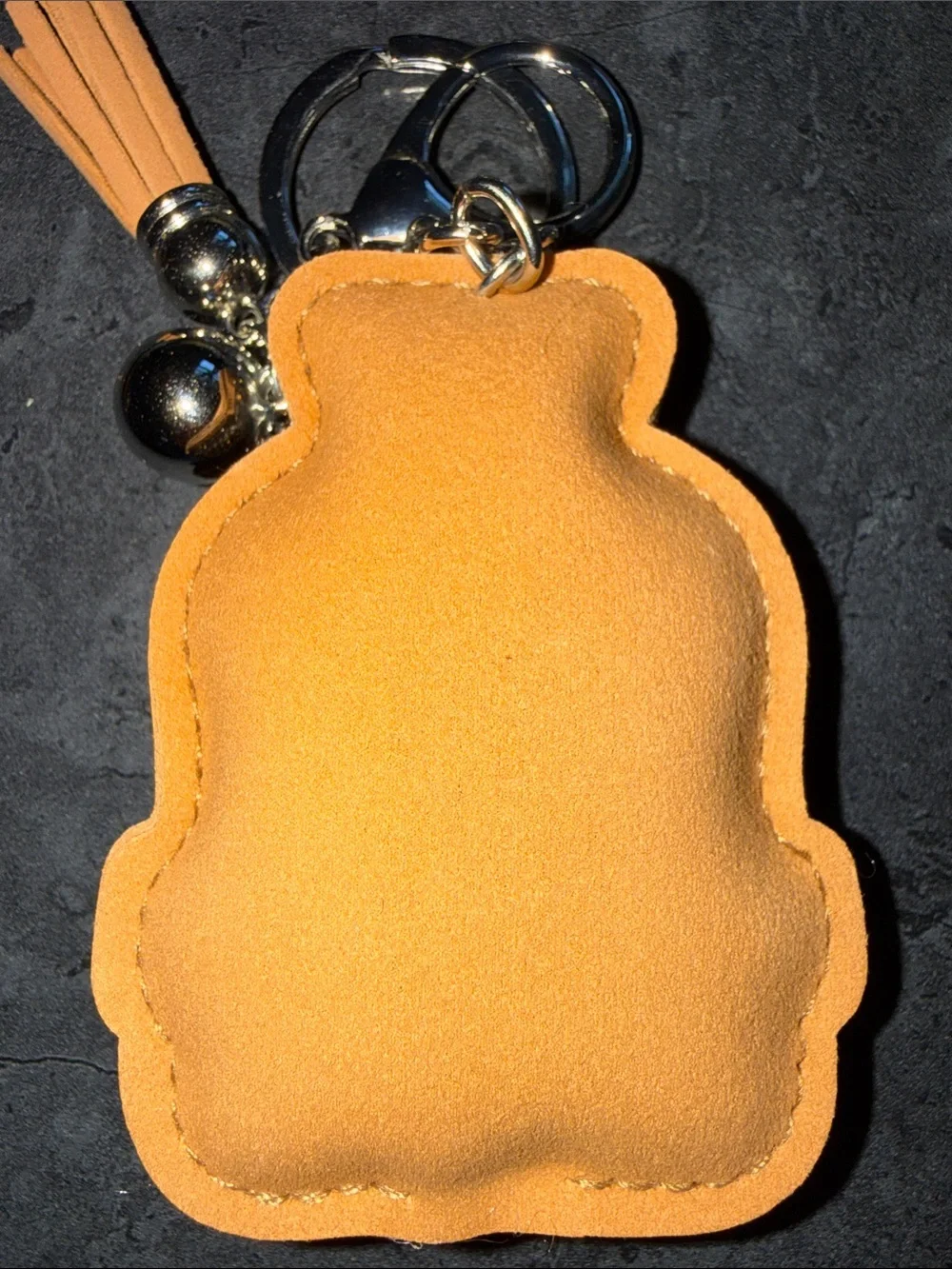 Crystal-Embellished Gold Backpack Charm Keychain